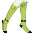 thumbnail image 3 of Dr Seuss The Grinch Women's Christmas Plush Grinch Face Knee-High Gripper Slipper Sock, 3 of 8