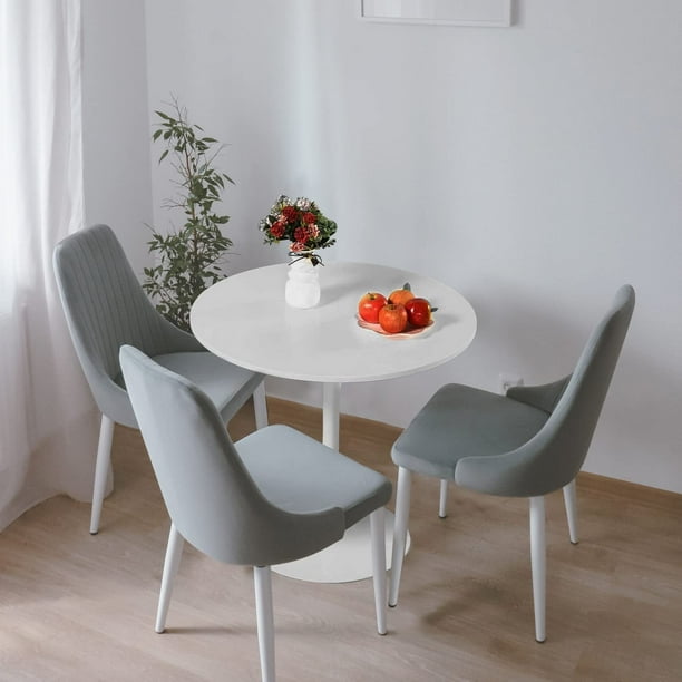 31 5in Round Dining Table Btmway Mid Century White Pedestal Tulip With Mdf Top Breakfast Nook Small Space Tail For Living Room A2397 Com Btmway Mid Century White Pedestal Table, Small Round Dining Table Living Spaces