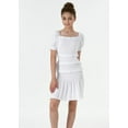 thumbnail image 4 of 2Bunnies Girls' Tween Teen Smocked Ruffle Party Dance Mini Dress On and Off Shoulder Puff Sleeve, 4 of 5