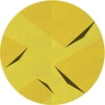 thumbnail image 1 of Ahgly Company Tapis d'Intérieur Rond Lavable en Machine Jaune Transitionnel, 3 Pieds Rond, 1 of 7