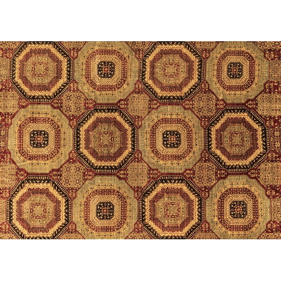 Ahgly Company Indoor Rectangle Abstract Brown Modern Area Rugs, 3' x 5'