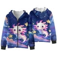 thumbnail image 4 of Uorisanigo Zip-Up Hoodies Sweatshirts Kids Long Sleeve Hooded Shirts Starry Axolotl Pollover Tops Hooded Jacket Coat with Pockets Fall Winter Clothing, 4 of 7