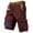 Wine, variant on Men's Vintage Distressed Cargo Shorts with Ripped American Flag Print and Multi-Pockets Featuring Relaxed Fit Design Army Green L