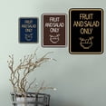 thumbnail image 2 of Signs ByLITA Portrait Round Food Preparation Area: Fruit and Salad Only Door or Wall Sign Durable ABS Plastic | Laser Engraved | Easy Installation | Kitchen | Hygiene Sign (Brushed Silver) - Small, 2 of 8