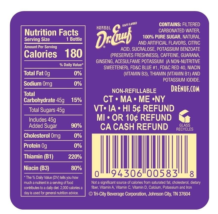 Dr. Enuf Herbal Grape 12oz