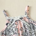 thumbnail image 2 of Newborn Baby Girls Romper 3 Months Girls One-piece Bodysuit Flower Print Off-the-shoulder Newborn Girls Suspender Bodysuit with Headband Pink, 2 of 7