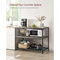 thumbnail image 6 of Kitchen Storage Island 3-Tier Kitchen Shelf Organizer Kitchen Baker’s Rack Coffee Bar with Large Open Shelves & Worktop Greige and Black, 6 of 10