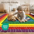 thumbnail image 4 of ODIKA 6'x9' Washable Area Rug Doormat Door Mosaic Geometric Stripe Border Motif Welcome for Queen Size Bedroom, Under Bed, Master Suite, Easy Care, Non-Shedding, 4 of 7