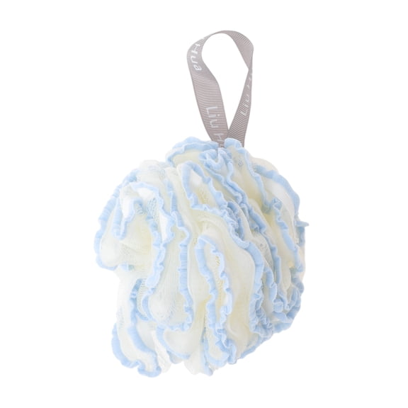 Unique Bargains 1 Pc Durable Bath Shower Loofah Sponge Body Puffs for Bathroom Light Blue