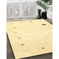 thumbnail image 3 of Ahgly Company Machine Washable Indoor Round Contemporary Sun Yellow Area Rugs, 7' Round, 3 of 7