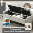 thumbnail image 5 of QianYueLUX 47.25'' Ottoman with Storage, End of Bed Storage Bench, Entryway Bench - Linen Upholstered Multi-Functional Footrest for Bedroom, Living Room, Dorm & window bench  (Light Grey), 5 of 7