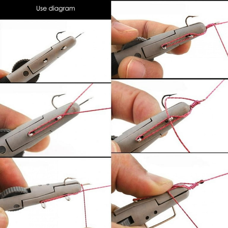 Eatbuy Fishing Knot Hook Tier Tool, Manual Fishing Hook Tying Tool, Fishing  Tool with Sub-line and Single&Double Hook Fast Knot Tyer Tool 