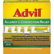 Advil Respiratory Allergy and Congestion Pain Relief Coated Tablets, Fever Reducer with Ibuprofen, Phenylephrine, HCl & Chlorpheniramine Maleate 4 mg, 50 Count
