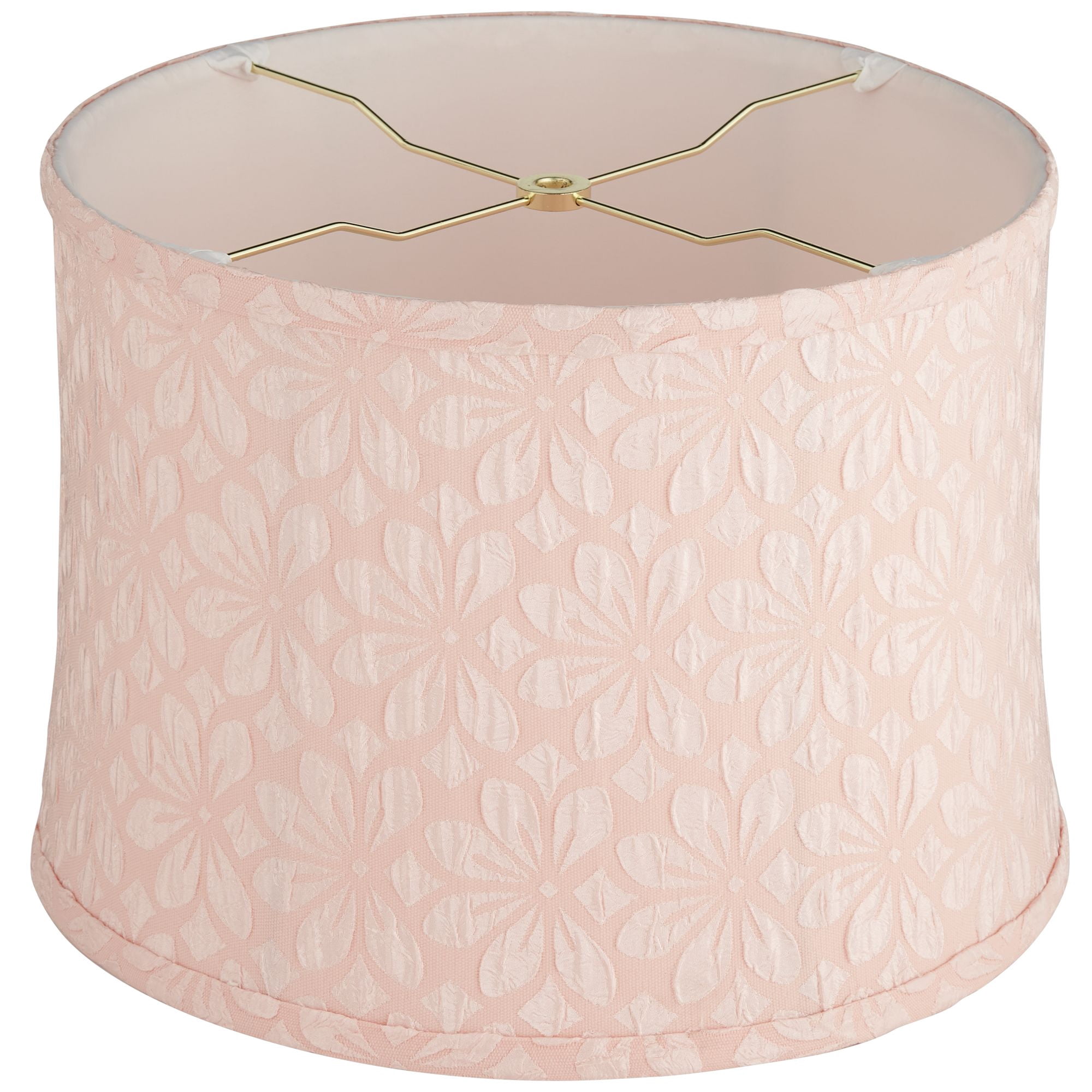Springcrest 13" Top x 14" Bottom x 10" High x 10" Slant Print Lamp Shade Replacement Seno Pink Drum Softback Washer Harp Finial