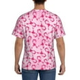 thumbnail image 3 of Bixox Men's Breast Cancer Ribbons Awareness Printed Short Sleeve Skinny Athletic T-Shirt, 3 of 6