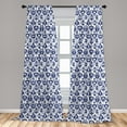 thumbnail image 5 of Ambesonne Navy Blue Curtains, Vintage Ikat, Pair of 28"x95", Blue White, 5 of 5