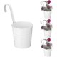 thumbnail image 2 of Metal Flower Pots, 4 Pieces Hanging Pots, Hanging Metal Flower Pots, With Hook, For Hanging Outdoor Balcony Garden Country Home Decoration (white), 2 of 5