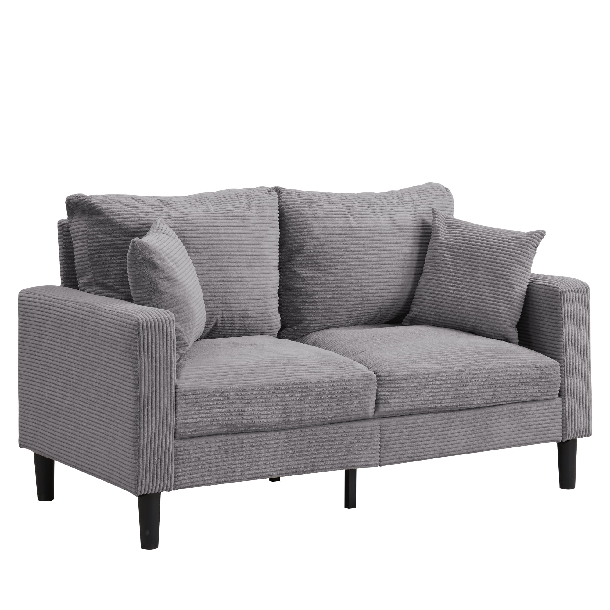 Jopath 57 Inch High Resilience Loveseat Sofa With Wooden Frame, Two-Seater Comfortable Sofa For Small Spaces, Modern Upholstered Design For Apartments And Living Rooms Dark Gray