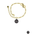 thumbnail image 2 of Delight Jewelry Silvertone Nurse Caduceus Seal - LPN Gold-tone Paw Infinity Link Chain Bracelet, 6"+2" Extender, 2 of 3