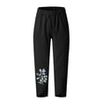 thumbnail image 4 of VEKDONE Womens Linen Long Pants Black M, 4 of 5