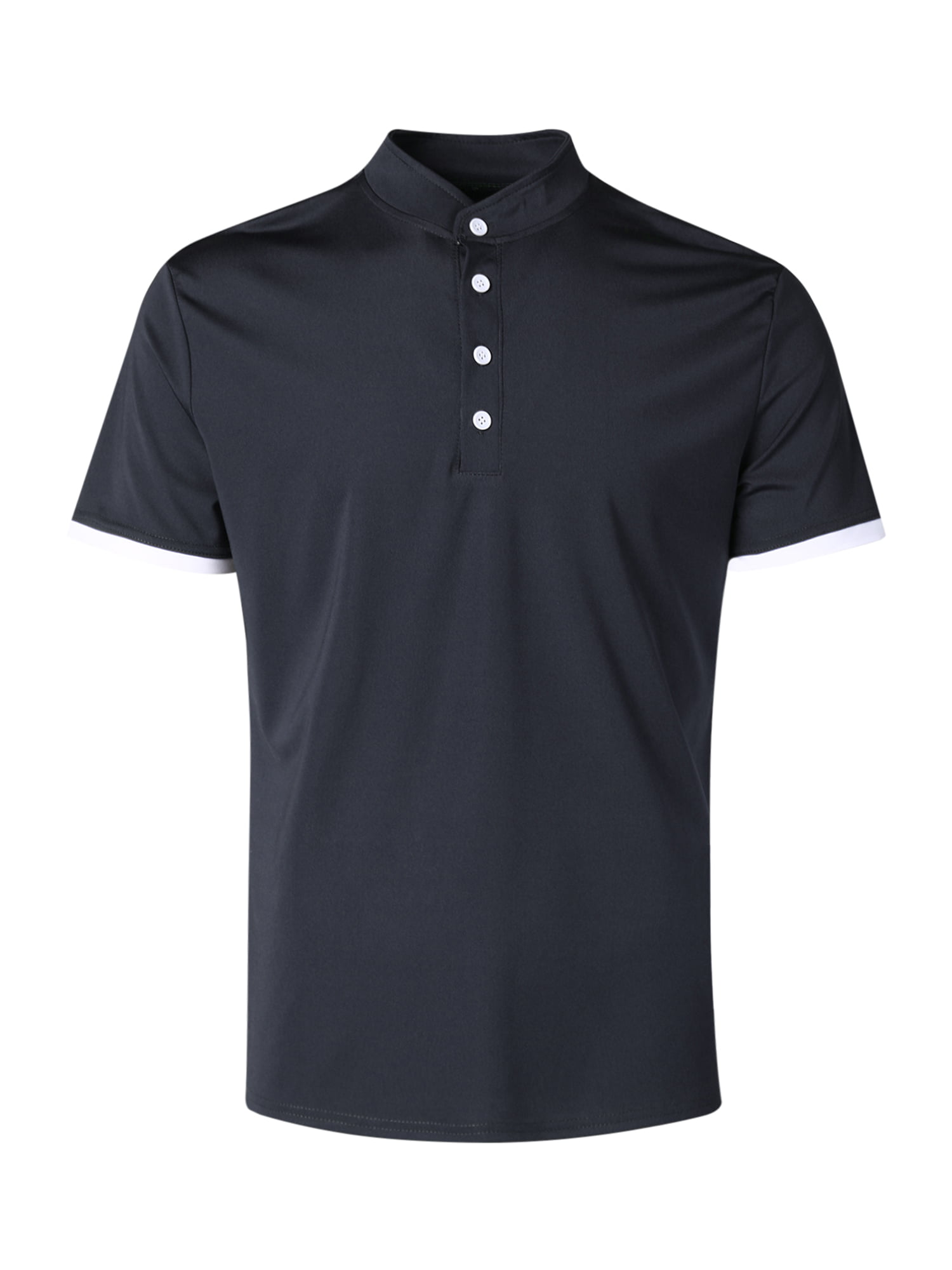 Bebiullo Men's Polo Solid Color Shirts Short Sleeve Button Down Summer ...