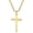 Yellow Plain, variant on 925 Solid Sterling Silver Cross Pendant Necklace for Men, Yellow Gold Plated with 24" Stainless Steel Box Chain
