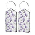 thumbnail image 5 of Rocae Orchids Flowers for Leather Luggage Baggage Tags ID Label Privacy Cover ID Label with Stainless Steel Loop and Address Card, 5 of 5