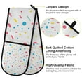 thumbnail image 2 of Yayeee Double Oven Mitt Kitchen Heat Resistant Baking 35" x7" Quilted Glove, White Retro Pattern, 2 of 6