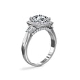 thumbnail image 2 of 1.50 T.C.W Brilliant Cushion Cut Natural Diamond Wonderful Solitiare with Accents Engagement Ring for Women Solid 14K White Gold Size 3, 2 of 8