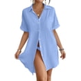 thumbnail image 3 of Shine Up Women Swimsuit Cover-ups Button Down Shirt Dress Summer Tops Bathing Suit Coverup, 3 of 6