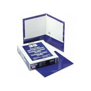 Oxford Showfolio Laminated Twin Pocket Folders 25/Pkg-Purple, Letter Size