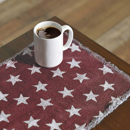 Deep Rectangle Tabletops - Ashton & Willow Americana Red Americana Tabletop Kitchen Multi Star Cotton Stenciled Casement Star Rectangle 13x36 Runner