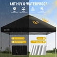 thumbnail image 6 of CROWN SHADES 10x10 Pop Up Canopy Tent with One Push Setup Easy Outdoor Sun Shade for Events, Parties, Camping Black, 6 of 8