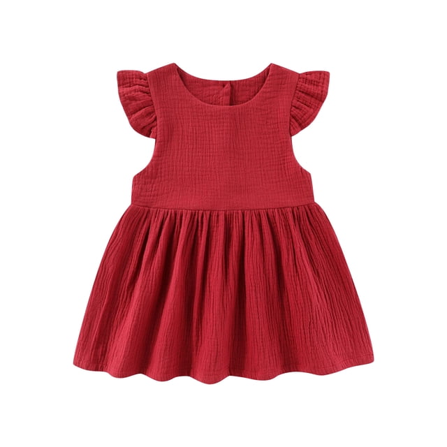 WRKEKC Robe d'Été pour Filles, Robe Décontractée pour Filles, Robe Sans Manches Douce et Mignonne pour Enfants 3 Ans