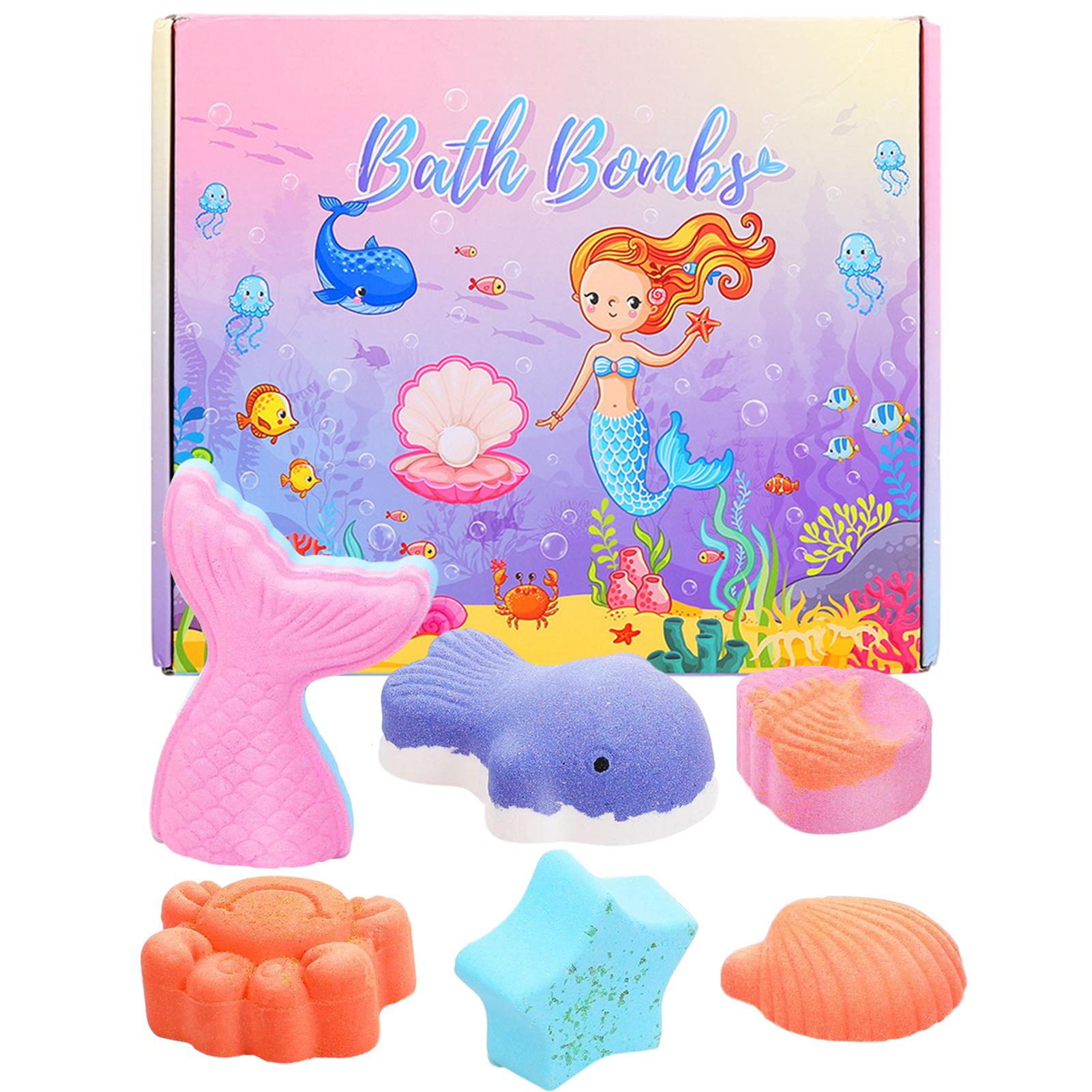 Kafei Mermaid Bath Bombs Kids Bath Bombs for Girls Gift Set Cute