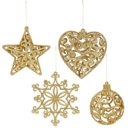 

NUOLUX 8 Pcs Christmas Hanging Pendants Five-pointed Star Ornament Hollow Out Pendant