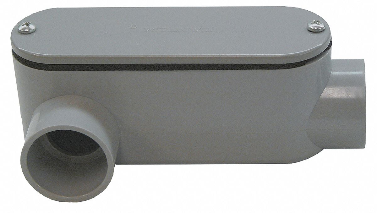 Cantex Conduit Outlet Body, PVC, LR Gray 5133650