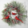 thumbnail image 2 of 18 In Christmas Wreath Pine Cone Cardinal Bird Wreaths Artificial Rattan Hanging Garland Winter Christmas Door Wall Window Decor, 2 of 8