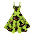 thumbnail image 3 of Fgvctg Halloween Fall Dresses for Women 2025 Funny Sleeveless Cocktail Dresses Oversized Church Dress 1950s Pumpkin Ghost Witch Print Outfit Halloween Crewneck Clothes Green XL, 3 of 4
