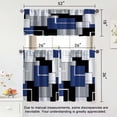 thumbnail image 4 of Navy Blue Thin Kitchen Curtains Tiers and Valances Set 3 Piece for Windows Geometric Modern Art Kitchen Window Curtains Set,Grey and Black Valances for Living Room(36" Tiers Set), 4 of 6