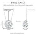 thumbnail image 5 of Rosec Jewels Lab Created Diamond Halo Necklace for Women - IGI Certified - 5 Carat - E-VS1 Quality - Ready to Gift, 925 Sterling Silver, 5 of 6