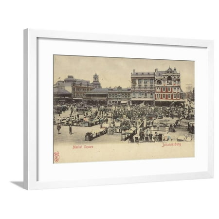 Postcard Depicting the Market Square in Johannesburg Framed Print Wall