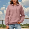 thumbnail image 2 of Cute Tops for Women Women's Solid Sweatshirt Ladies' Fashionable And Casual Solid Color Round Neck Long Sleeved Pocket Sweatshirt And Hoodie, 2 of 5
