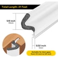 thumbnail image 4 of Weather Stripping Door Seal Strip Soundproof Q Foam Weather Stripping for Door Frame, Exterior Door Weather Stripping for Large Gap, Easy to Install（White, 21FT, 4 of 18