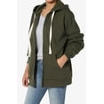 thumbnail image 3 of TheMoogan Women's PLUS Essential Full Zip Cotton Fleece Hoodie Sweatshirt Relaxed Track Jacket, 3 of 7