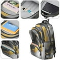 thumbnail image 4 of Black White and Gold Marble Backpack for School,Cute School Bag,Schoolbag with Adjustable Shoulder Straps & Padded Back,16.9 Inch, 4 of 5