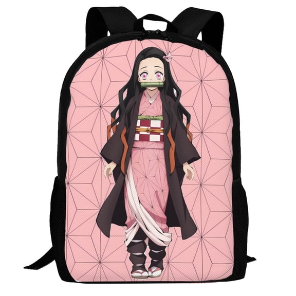 Demon Slayer Nezuko Kamado Backpack,3d Print Laptop Backpack Lightweight Casual Daypack Bookbag Multi-Function Travel Backpack 16.5 In
