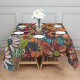 thumbnail image 3 of Pioneer Flower Floral Print Pattern Square Tablecloth,Waterproof Square Table Cover,Wipeable Spillproof Washable Table Cover for Home Kitchen Party Decor 42"X42"(107x107cm), 3 of 6