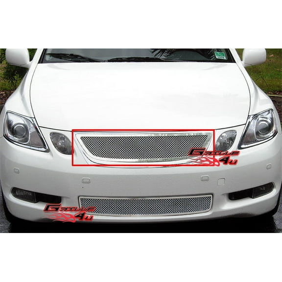 APS Compatible with Lexus GS 300 2006 & 07 350 450H & 05-07 430 Main Upper Stainless Steel Chrome Mesh Front Grill Grille Insert T75453T