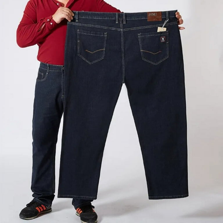 Plus Size 42 44 46 48 50 52 Men's Classic Black Jeans Business